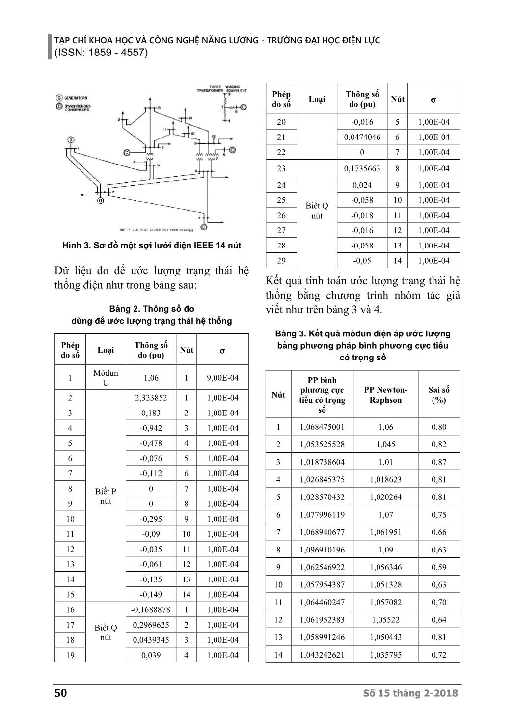 Ước lượng trạng thái hệ thống điện bằng phương pháp bình phương cực tiểu có trọng số trang 6