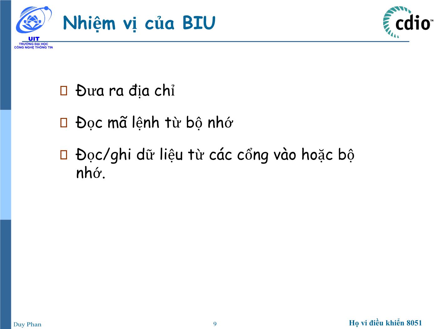 Bài giảng Vi xử lý - Vi điều khiển - Chương 5: Vi xử lý 8086 - Phan Đình Duy trang 9