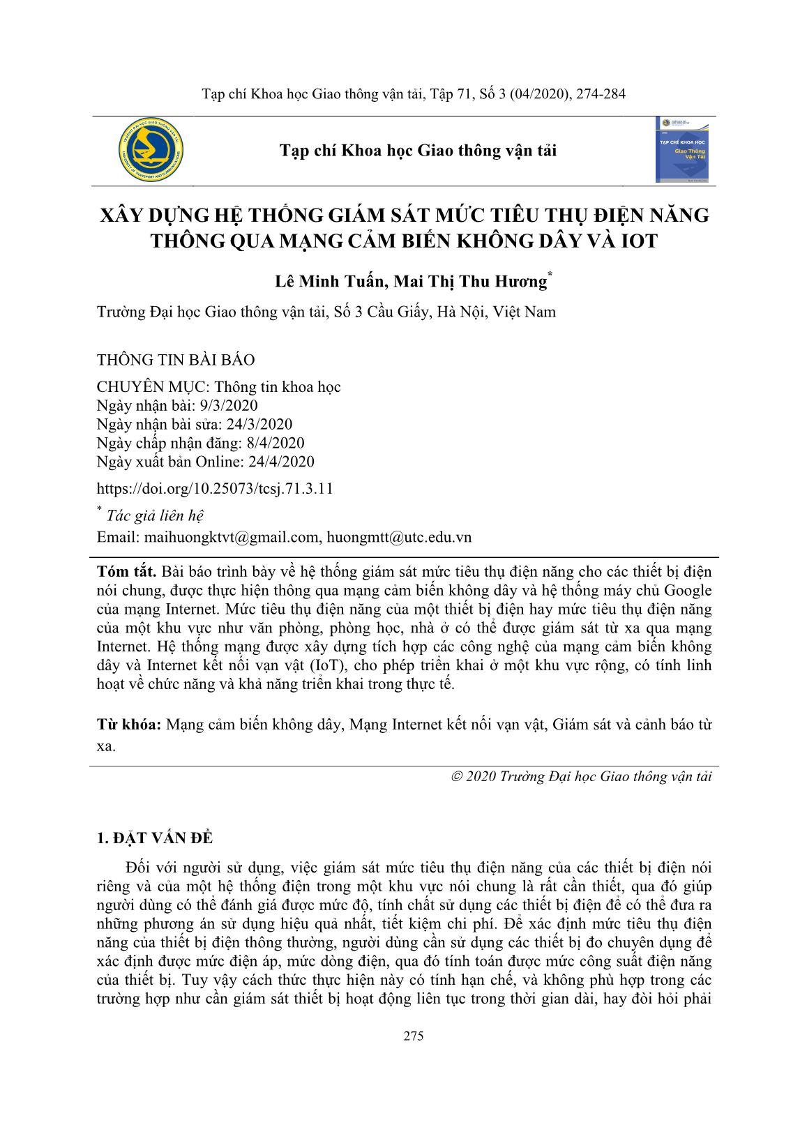 Xây dựng hệ thống giám sát mức tiêu thụ điện năng thông qua mạng cảm biến không dây và iot trang 2