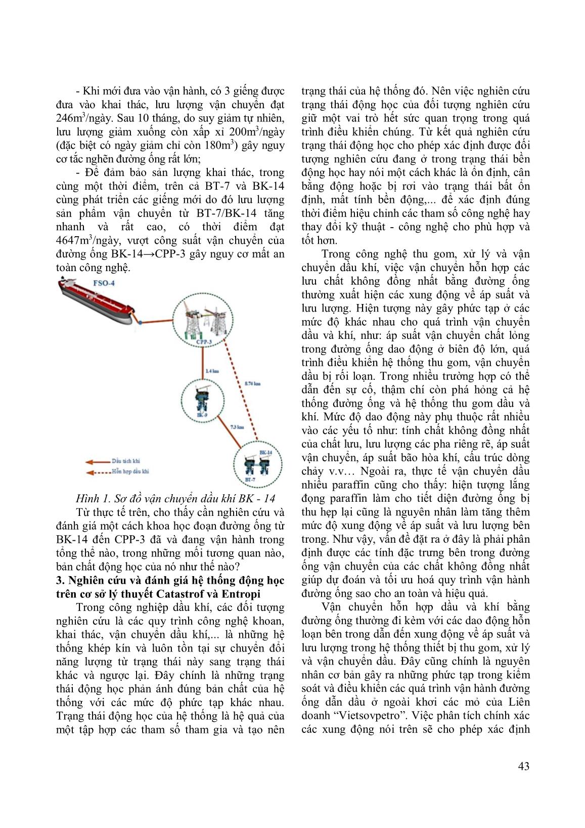 Ứng dụng lý thuyết Catastrof và Entropi trong đánh giá trạng thái động học đường ống vận chuyển dầu và khí trang 2