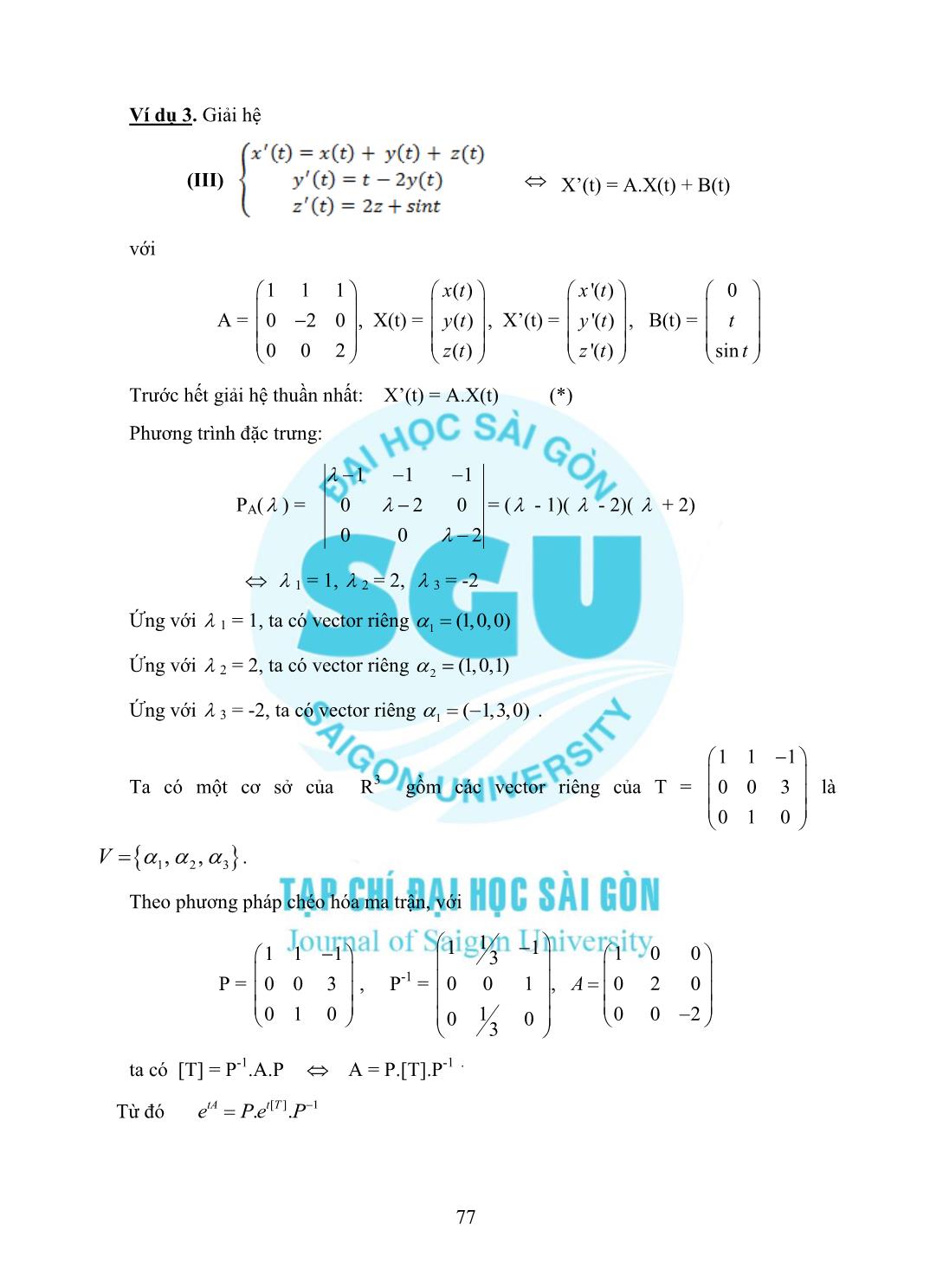 Hàm mũ của toán tử và phương trình vi phân hệ động lực trang 5