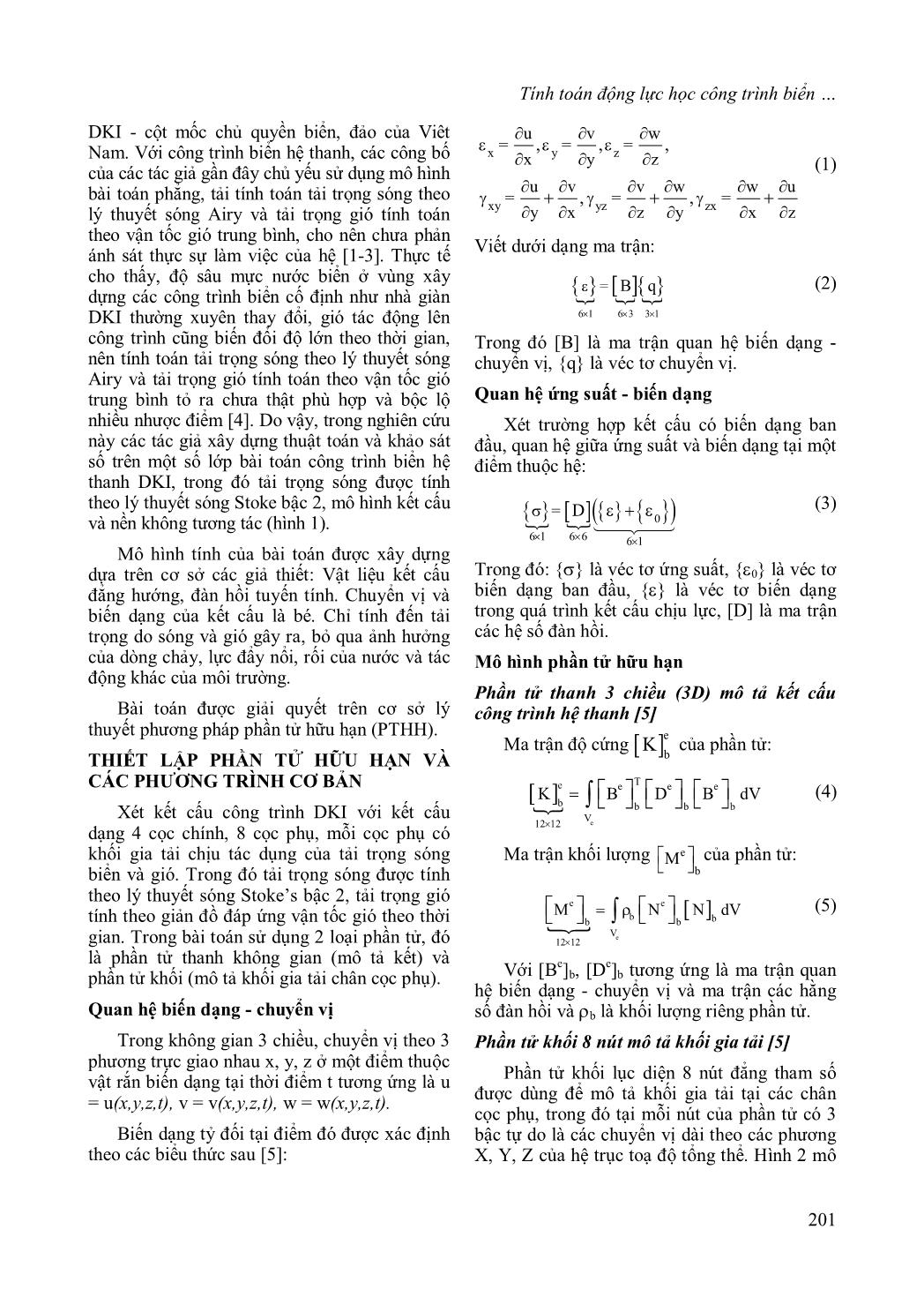 Tính toán động lực học công trình biển cố định hệ thanh không gian chịu tác động của tải trọng sóng và gió với mô hình lý thuyết sóng stoke bậc 2 trang 2