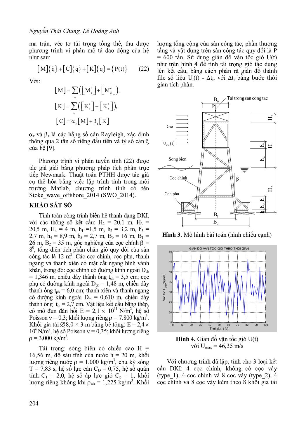 Tính toán động lực học công trình biển cố định hệ thanh không gian chịu tác động của tải trọng sóng và gió với mô hình lý thuyết sóng stoke bậc 2 trang 5