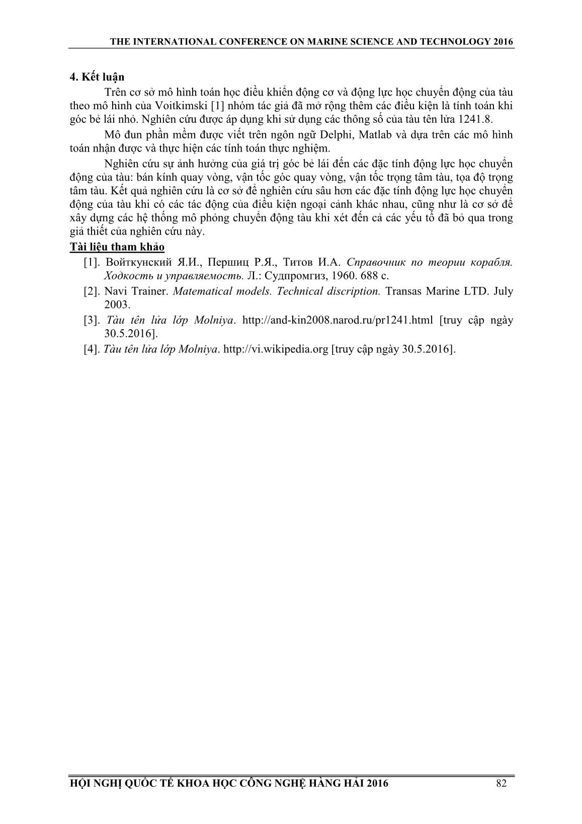 Nghiên cứu và xây dựng mô hình toán học động lực học chuyển động và mô phỏng đặc tính quay vòng của tàu thủy trang 8