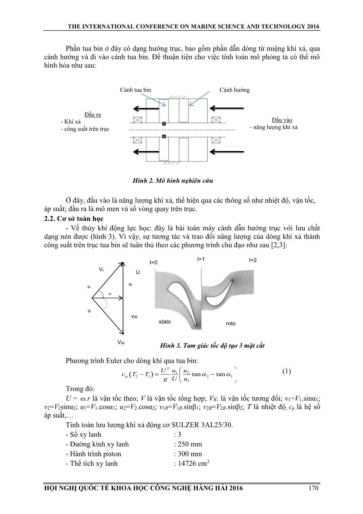 Tính toán mô phỏng động lực học dòng khí xả qua tua bin tăng áp trang 2