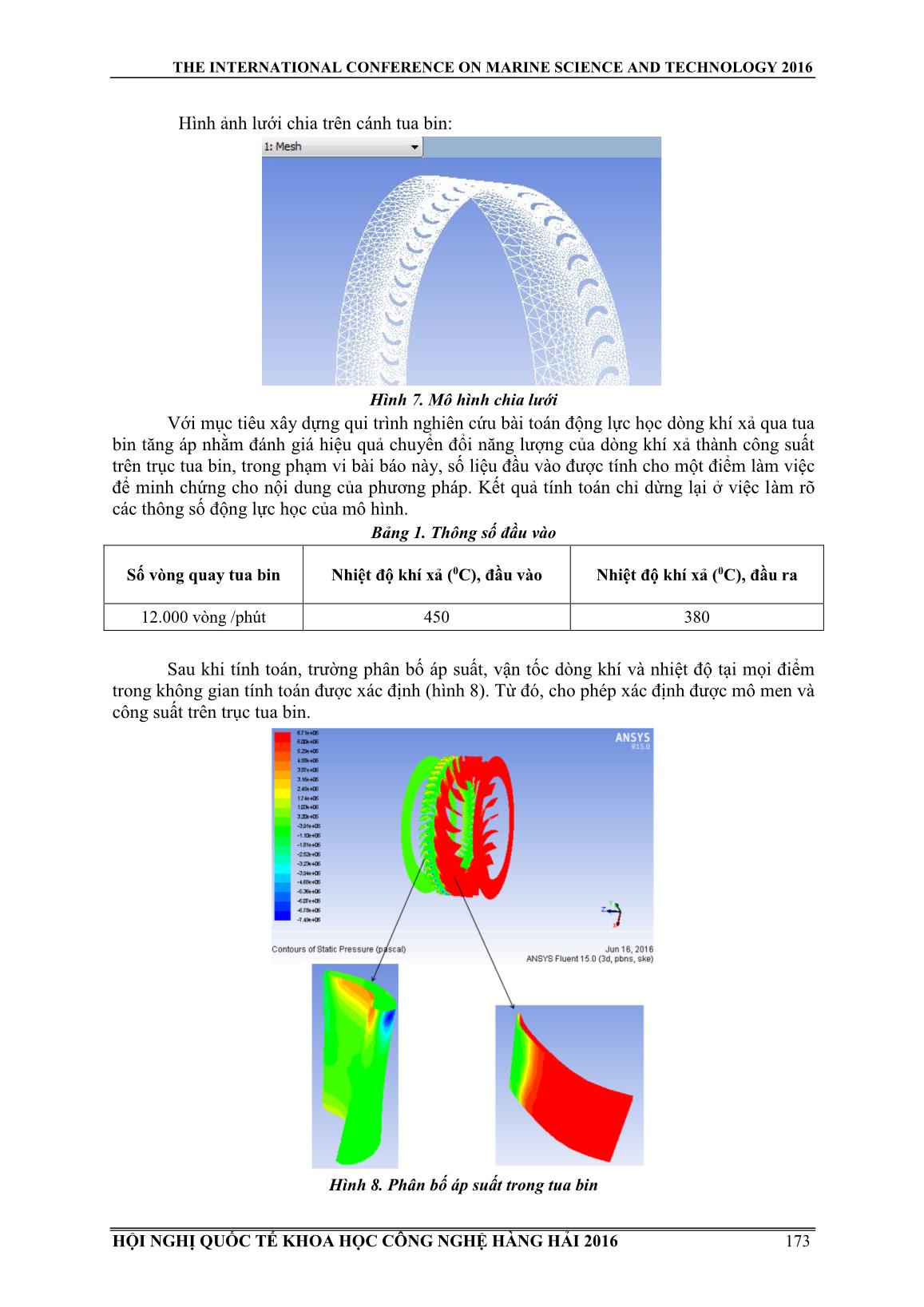 Tính toán mô phỏng động lực học dòng khí xả qua tua bin tăng áp trang 5