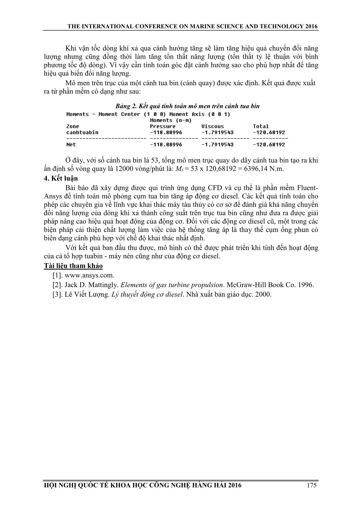 Tính toán mô phỏng động lực học dòng khí xả qua tua bin tăng áp trang 7