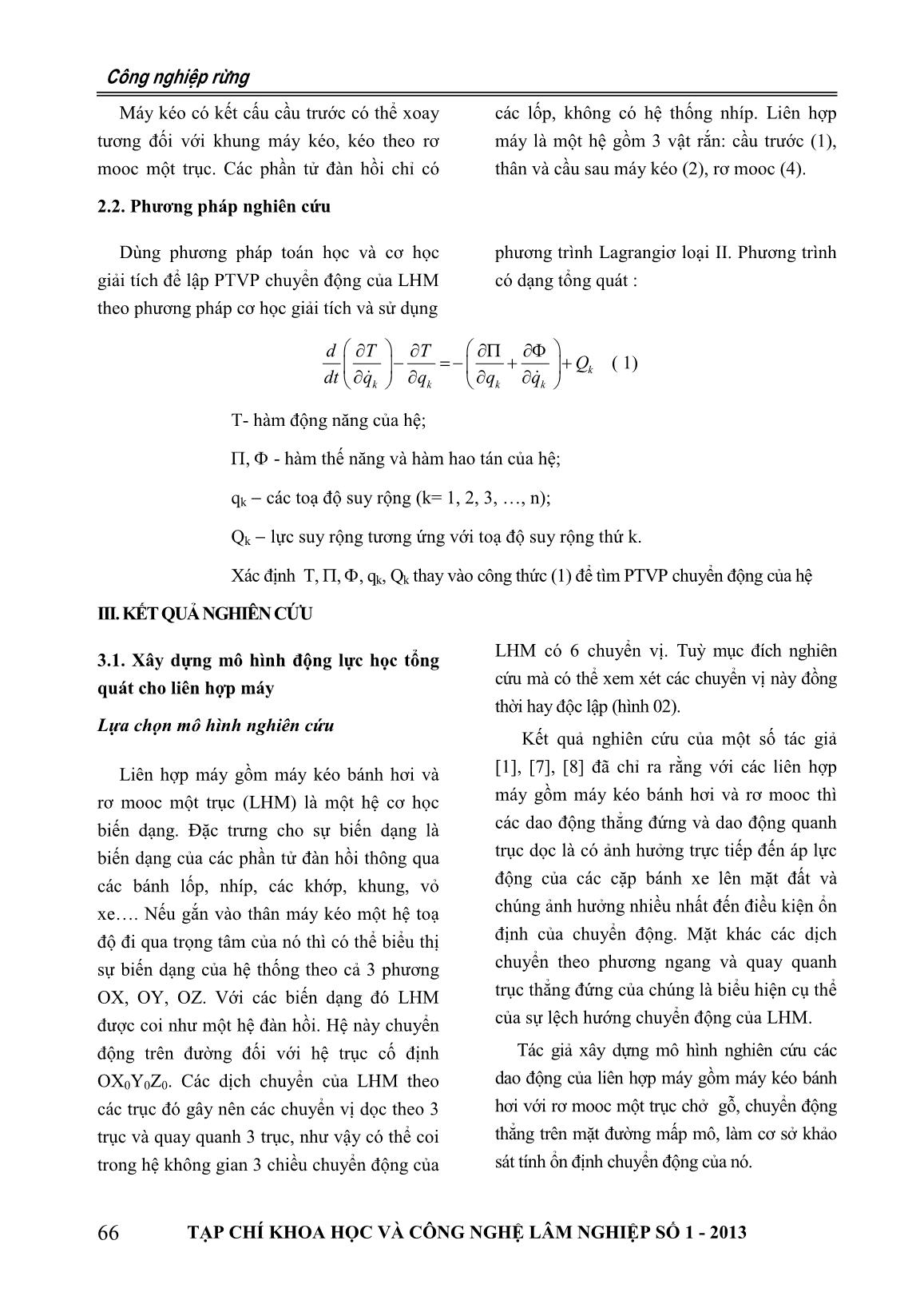 Mô hình động lực học của máy kéo với Rơ Mooc một trục vận chuyển gỗ trang 2