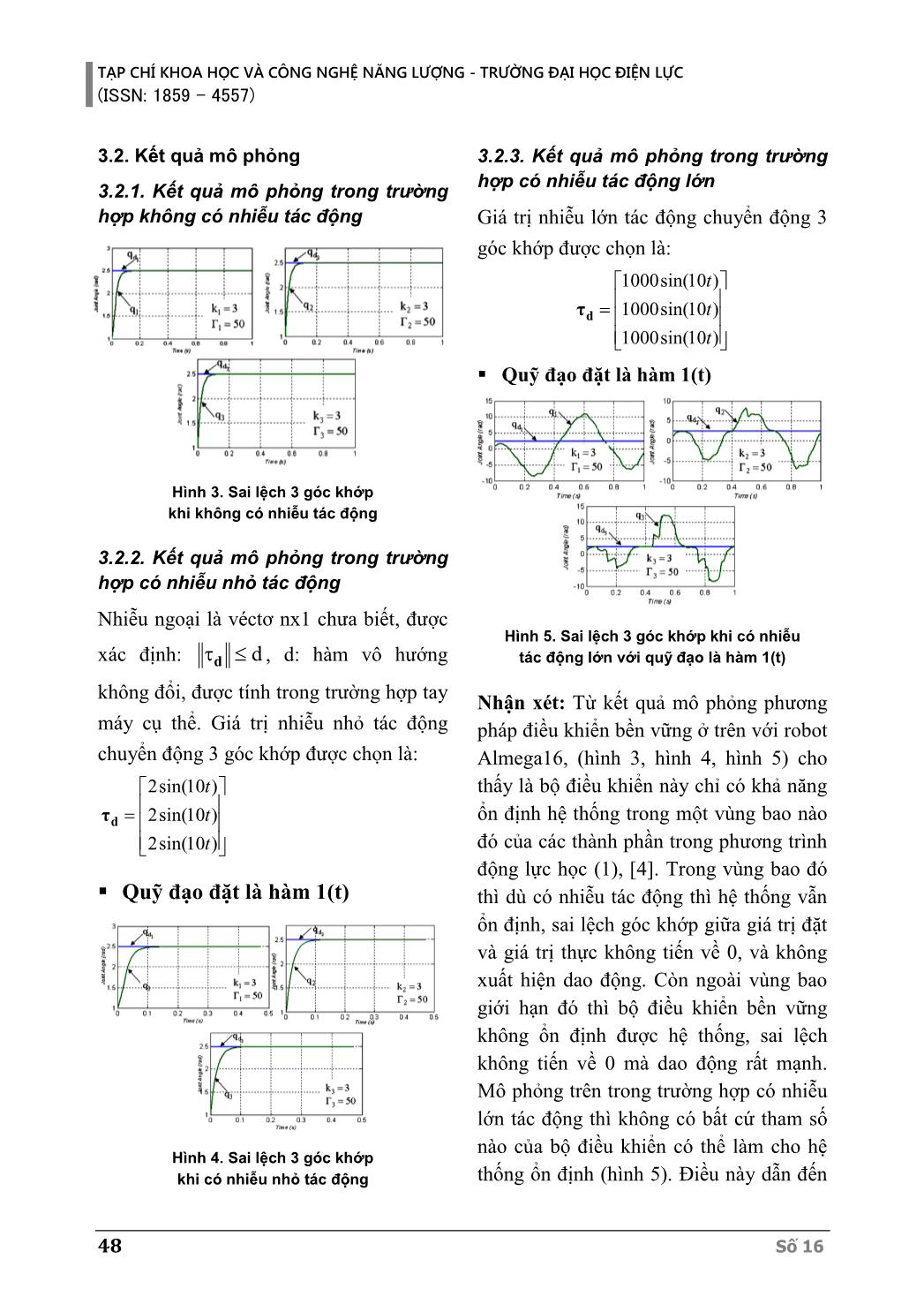 Ứng dụng thuật toán điều khiển bền vững cho hệ chuyển động tay máy Almega 16 trang 5