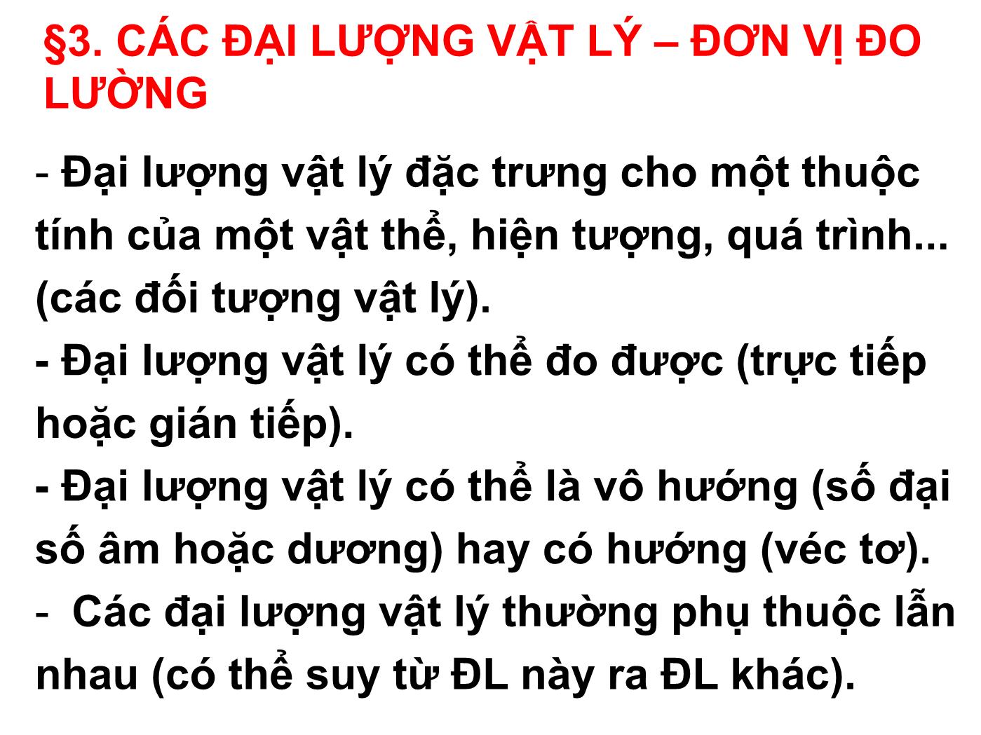 Bài giảng Vật lý đại cương 1: Cơ nhiệt - Bài mở đầu: Giới thiệu môn học vật lí đại cương trang 8