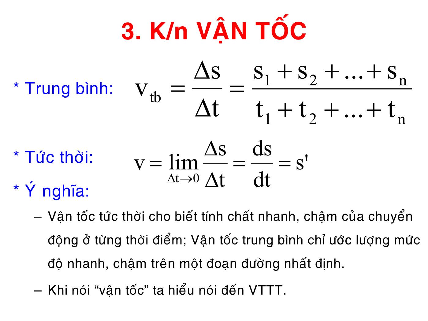 Bài giảng Vật lý đại cương 1 - Chương 1: Động học chất điểm - Lê Công Hảo trang 8