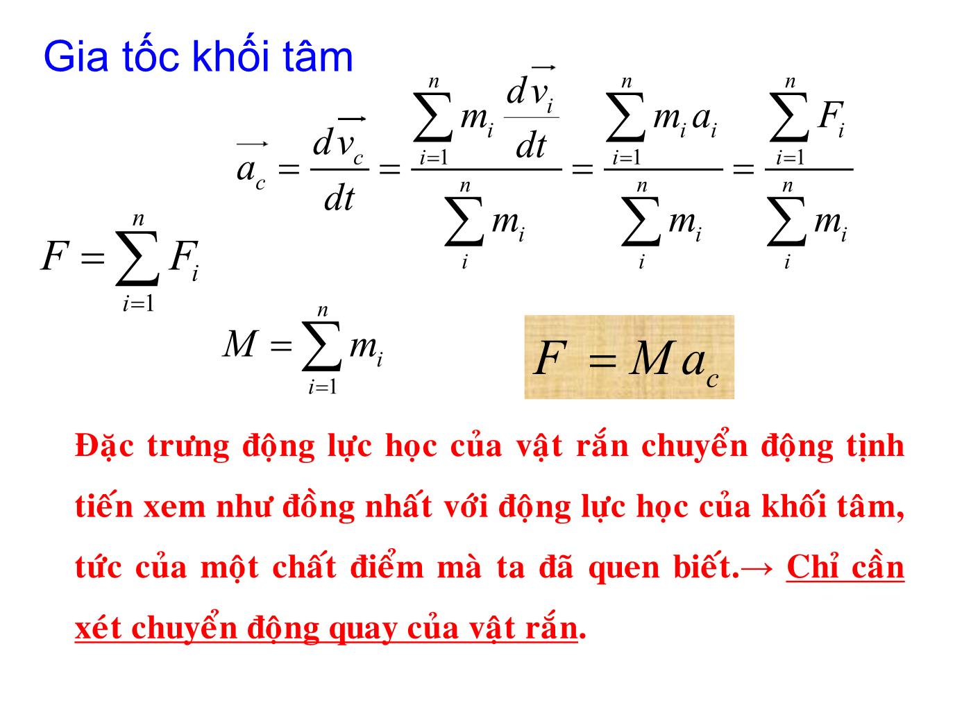 Bài giảng Vật lý đại cương 1 - Bài: Cơ học vật rắn - Lê Công Hảo trang 10