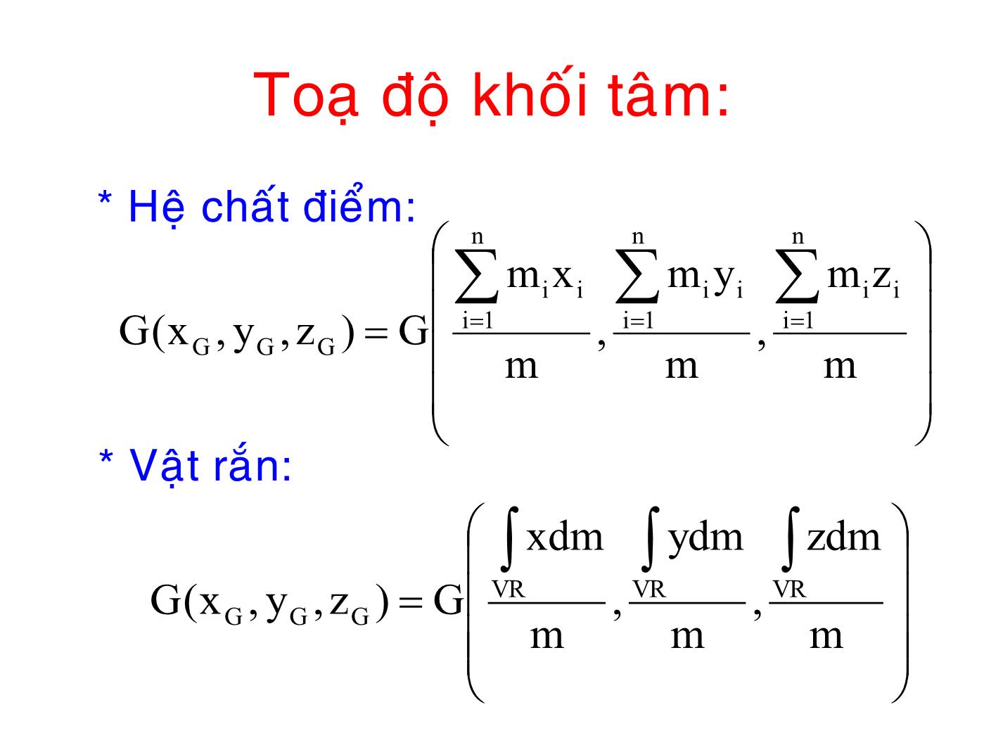 Bài giảng Vật lý đại cương 1 - Bài: Cơ học vật rắn - Lê Công Hảo trang 8