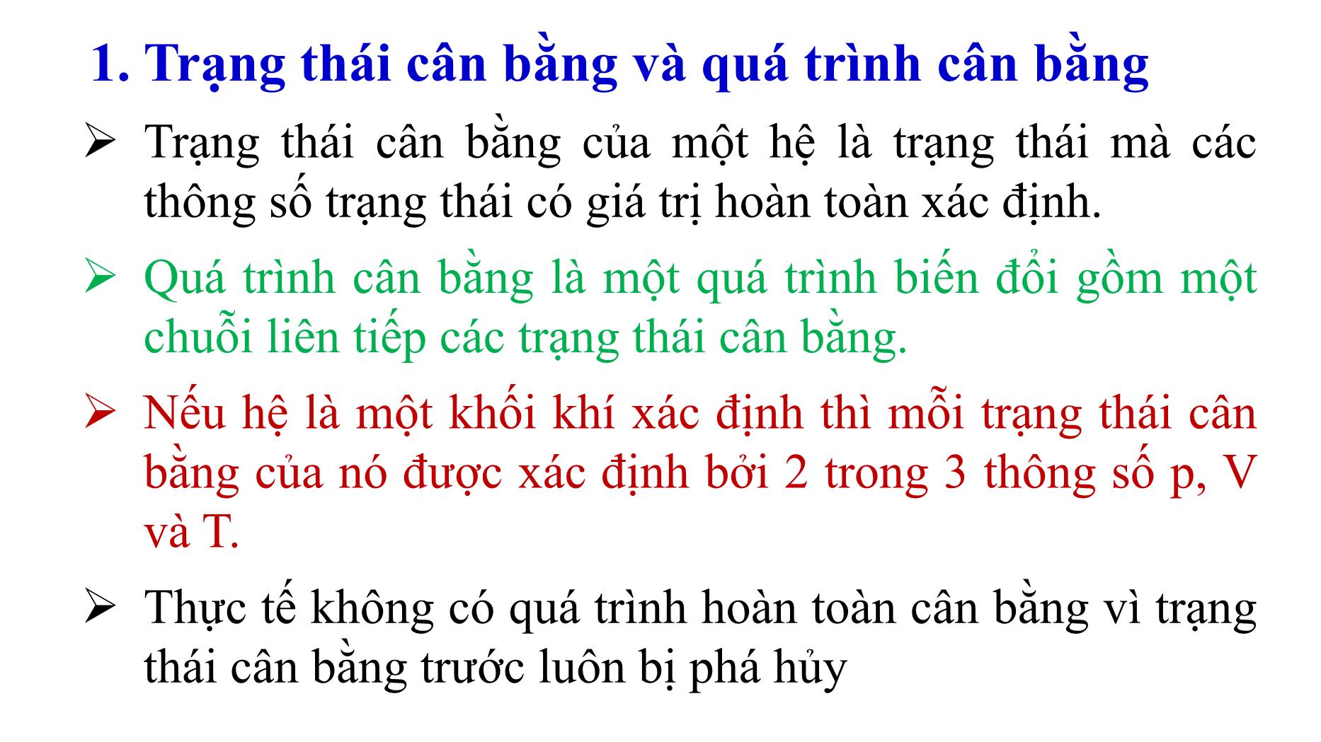 Bài giảng Nhiệt học - Bài: Nguyên lý thứ nhất nhiệt động lực học - Lê Công Hảo trang 2