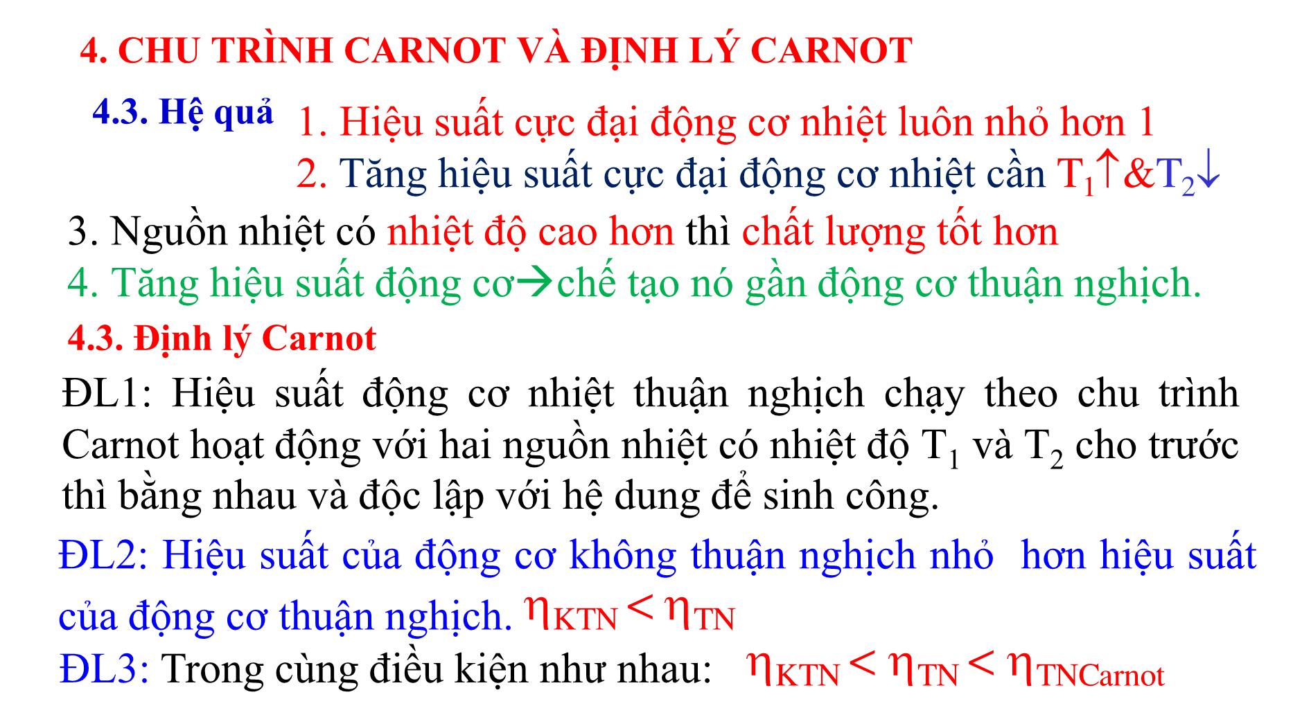 Bài giảng Nhiệt học - Bài: Nguyên lý thứ 2 nhiệt động lực học - Lê Công Hảo trang 10