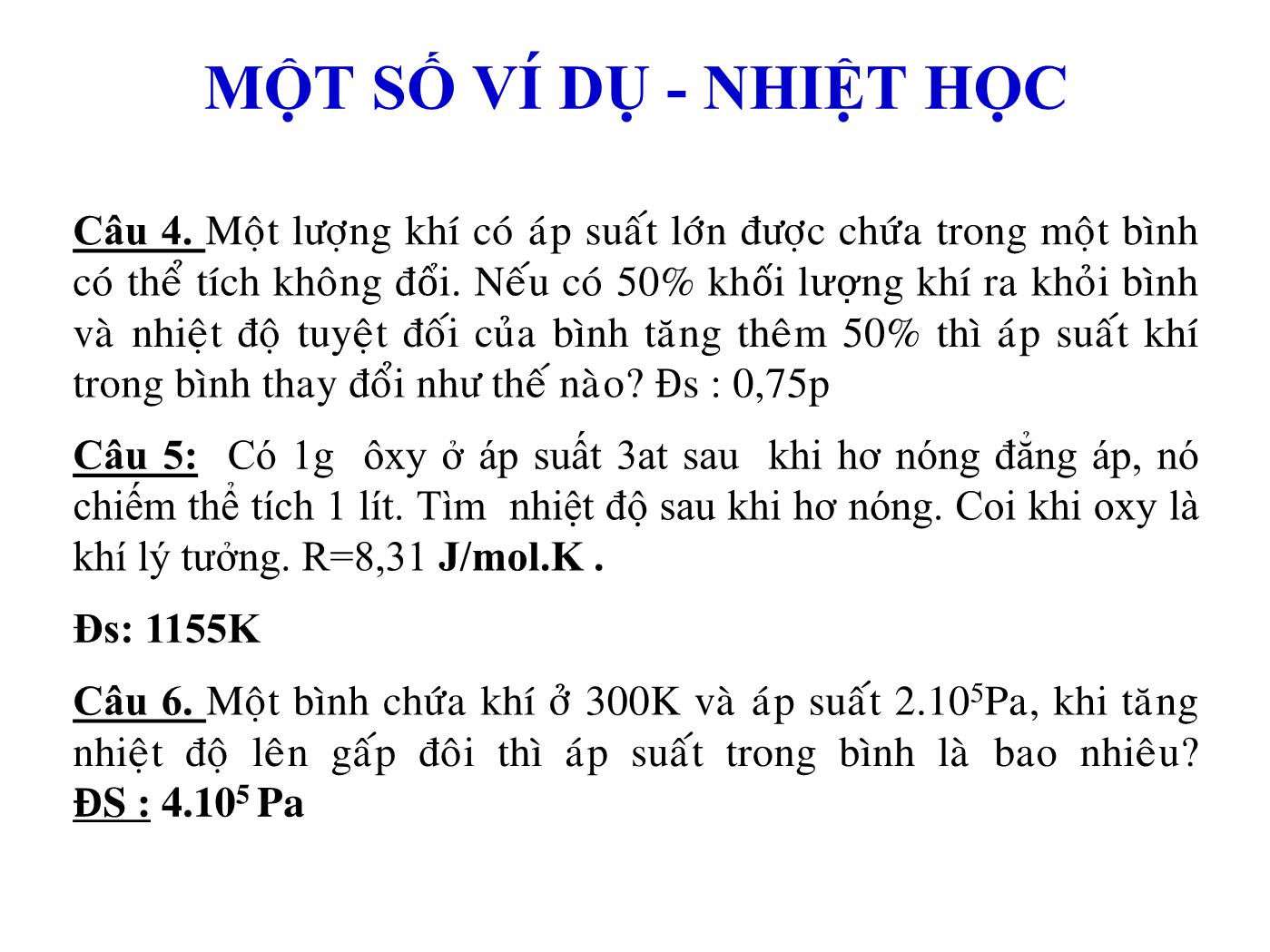 Bài giảng Nhiệt học - Bài: Khí lý tưởng - Lê Công Hảo trang 10