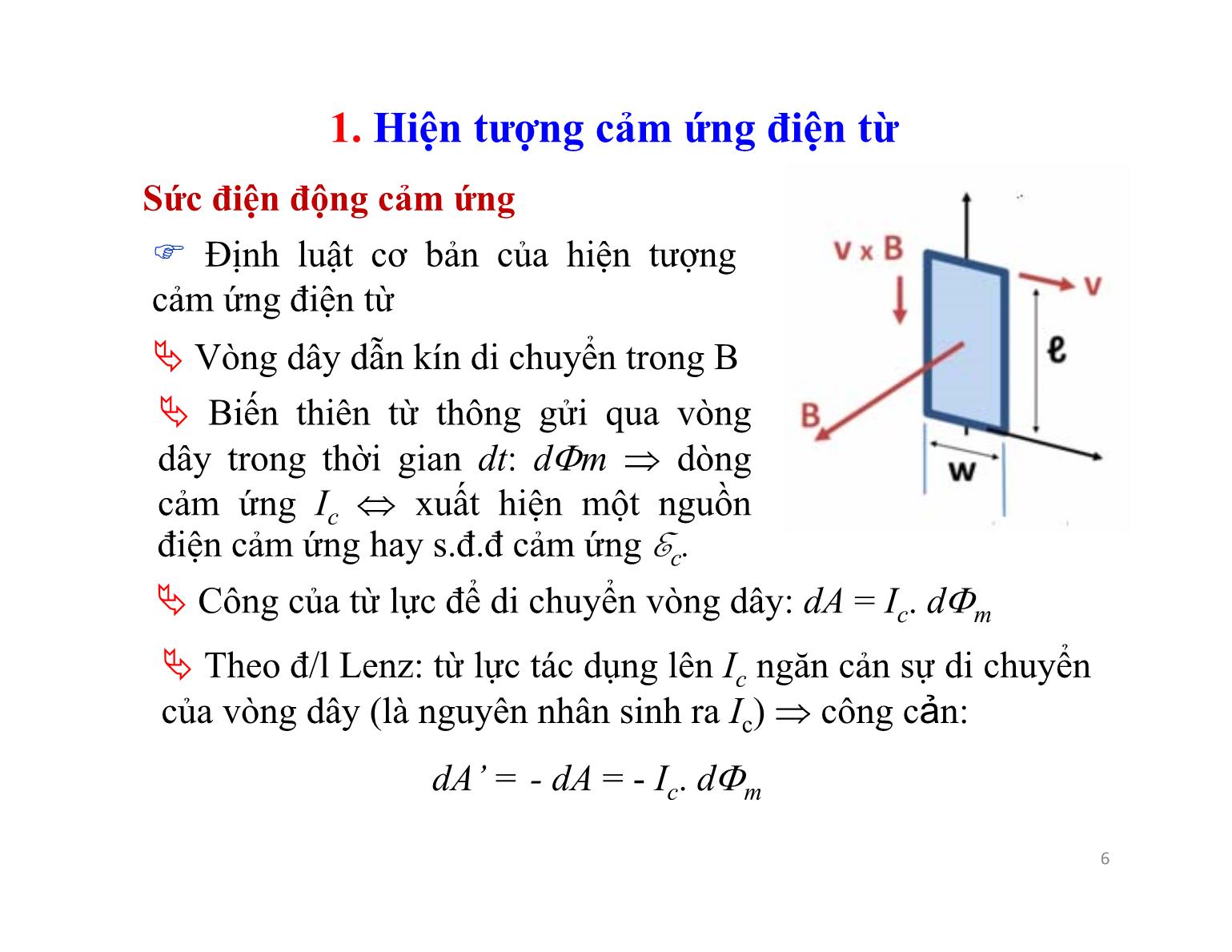 Bài giảng Đại cương điện từ - Bài: Cảm ứng điện từ trang 8