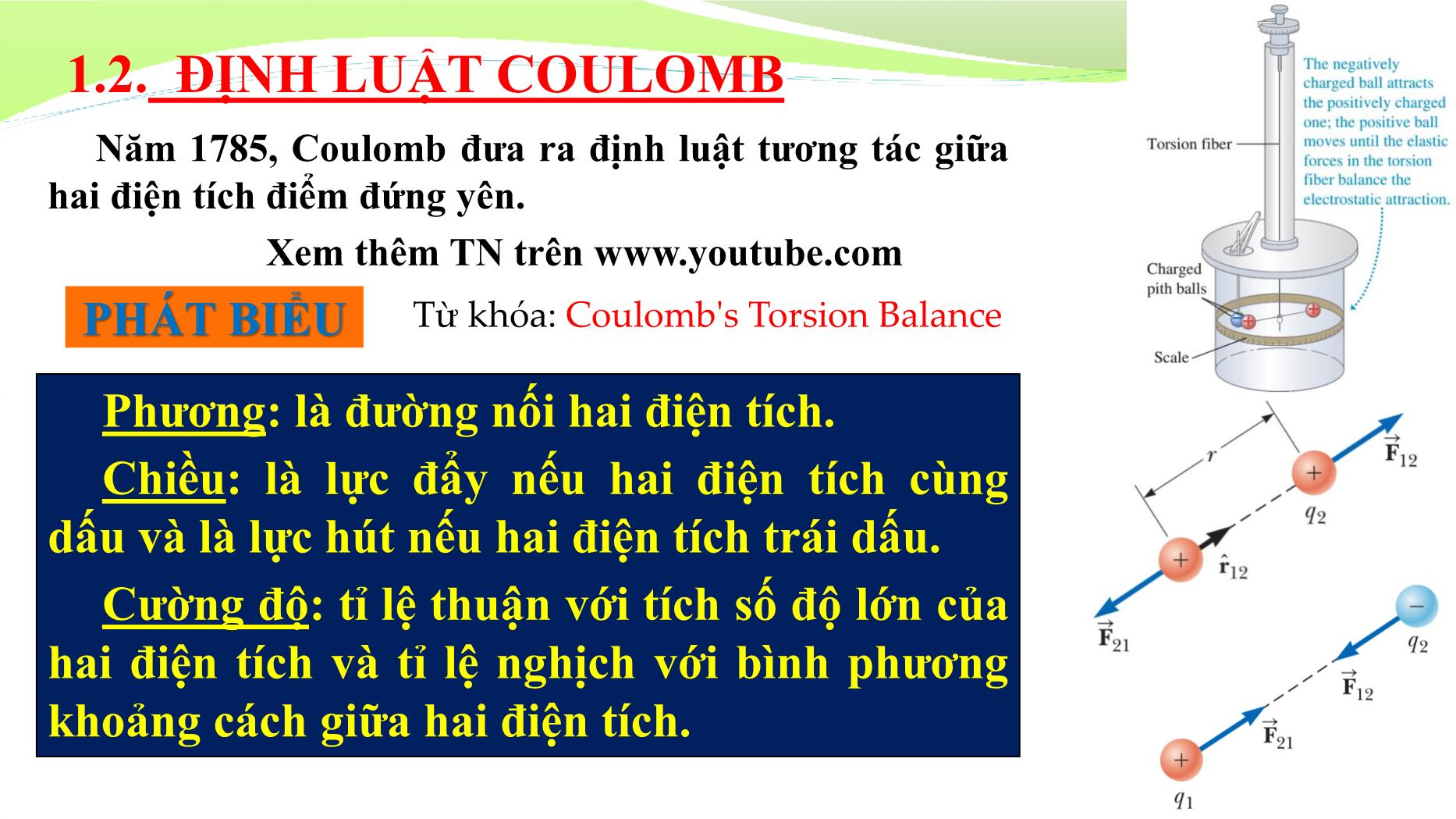 Bài giảng Vật lý đại cương 2 - Chương 1: Điện trường tĩnh trong chân không - Lê Công Hảo trang 7