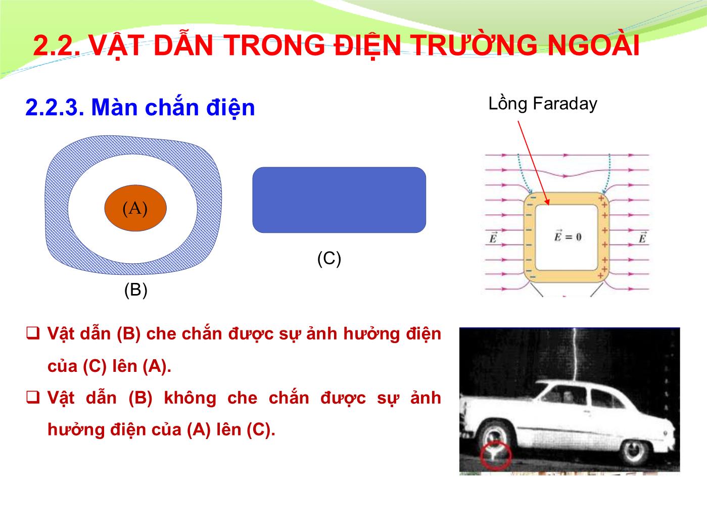 Bài giảng Vật lý đại cương 2 - Chương 2: Vật dẫn trong tĩnh điện trường - Lê Công Hảo trang 10