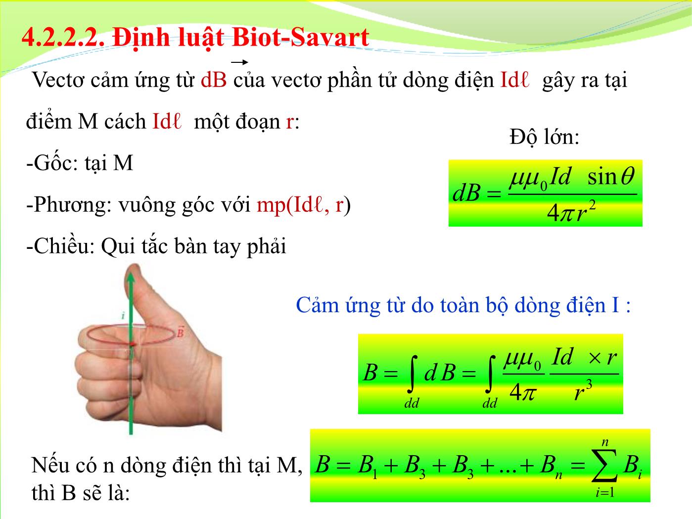 Bài giảng Vật lý đại cương 2 - Bài: Từ trường trong chân không - Lê Công Hảo trang 6