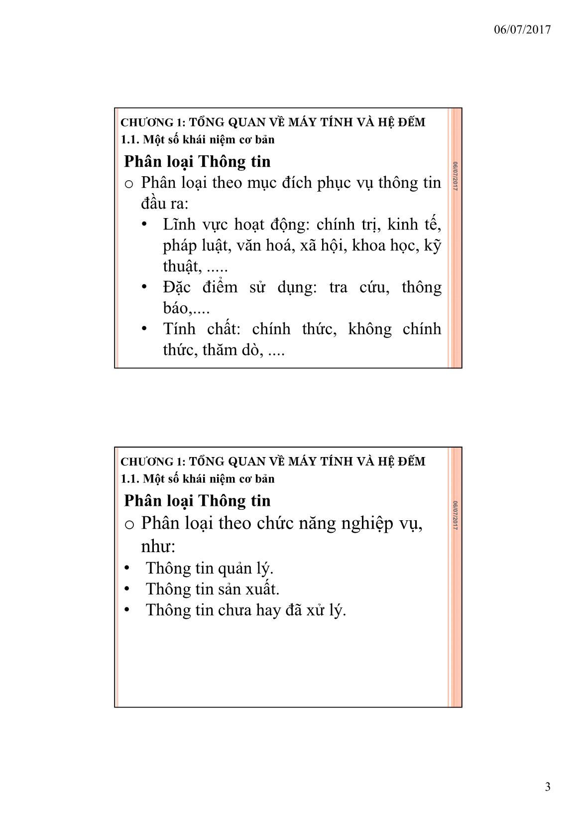 Bài giảng Tin học đại cương - Chương 1: Tổng quan về máy tính và hệ đếm - Trường Đại học Tài chính trang 3