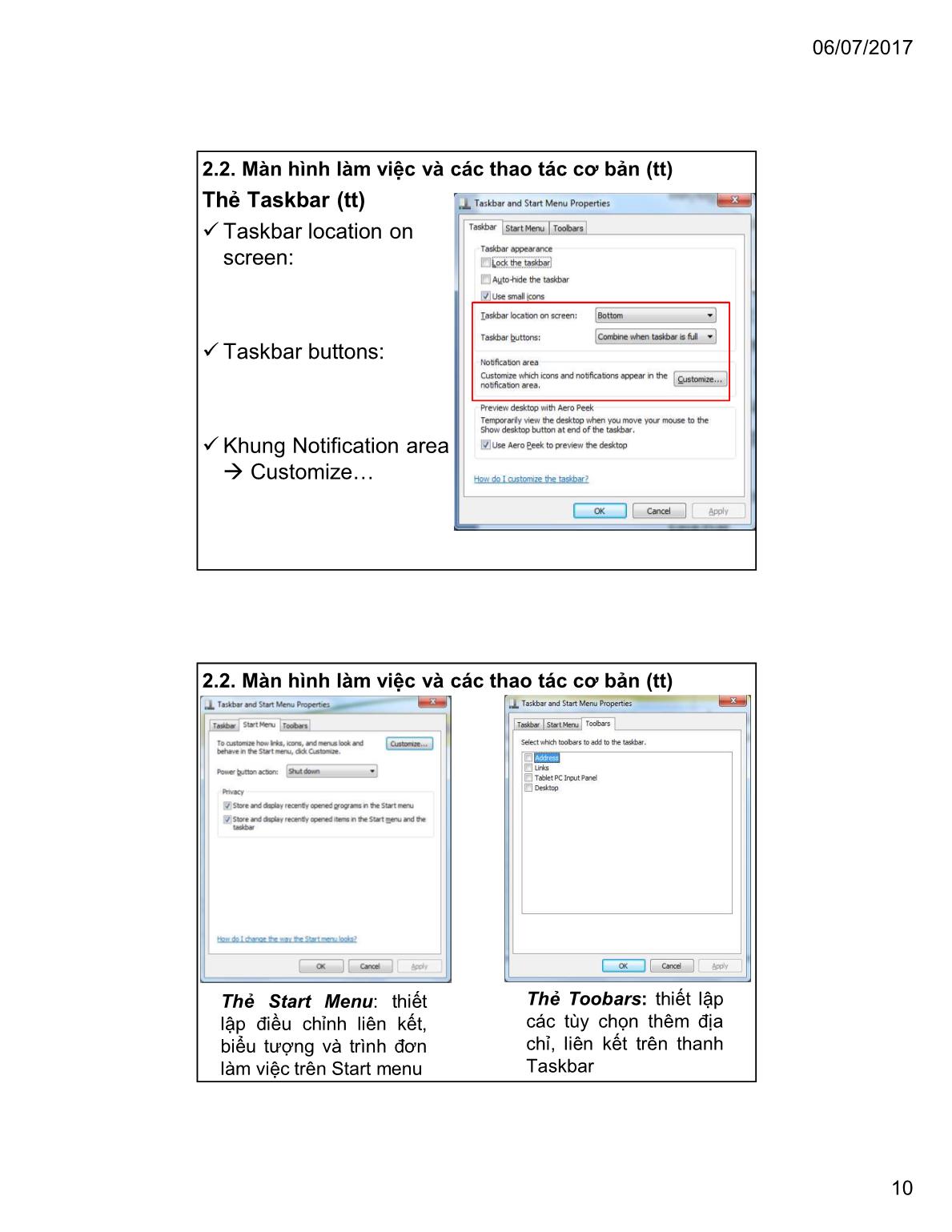 Bài giảng Tin học đại cương - Chương 2: Hệ điều hành Windows 7 - Trường Đại học Tài chính trang 10