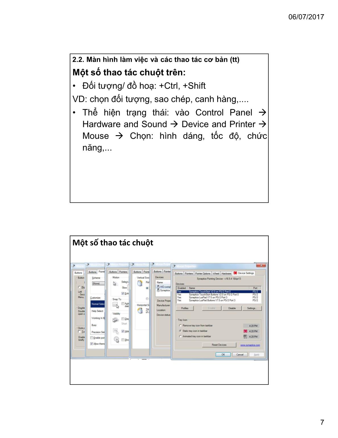 Bài giảng Tin học đại cương - Chương 2: Hệ điều hành Windows 7 - Trường Đại học Tài chính trang 7