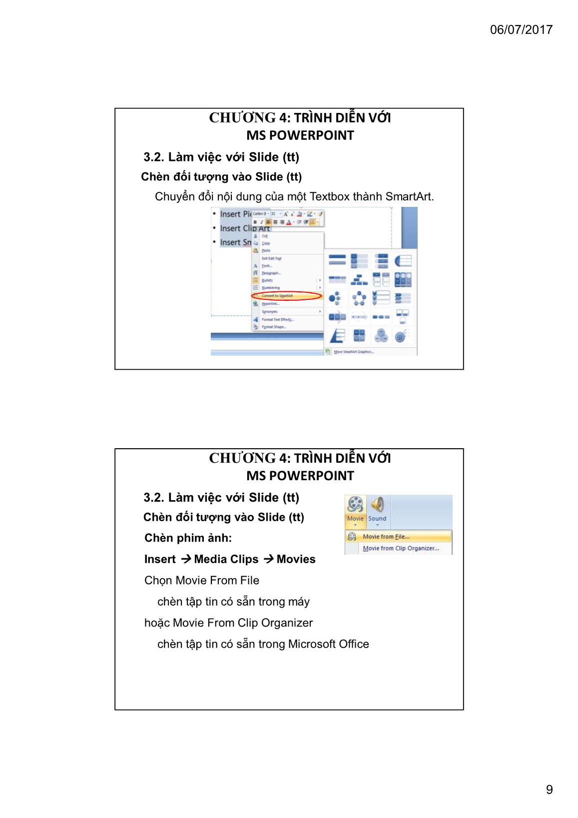 Bài giảng Tin học đại cương - Chương 3: Trình diễn với MS Powerpoint - Trường Đại học Tài chính trang 9