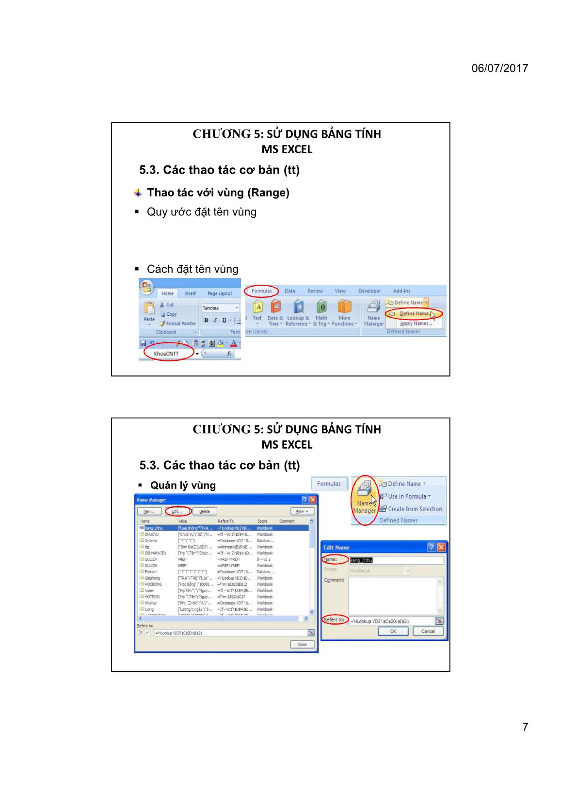 Bài giảng Tin học đại cương - Chương 5: Sử dụng bảng tính MS Excel - Trường Đại học Tài chính trang 7