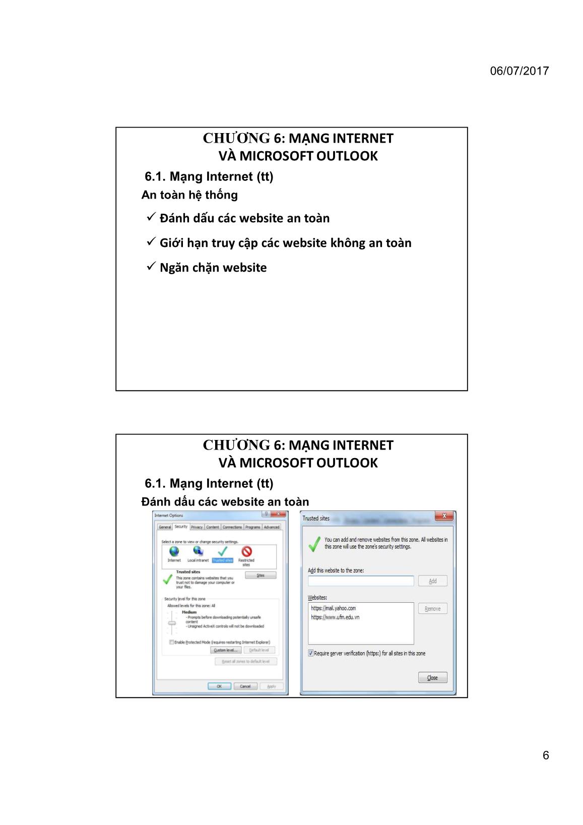 Bài giảng Tin học đại cương - Chương 6: Mạng Internet và Microsoft Office Outlook - Trường Đại học Tài chính trang 6