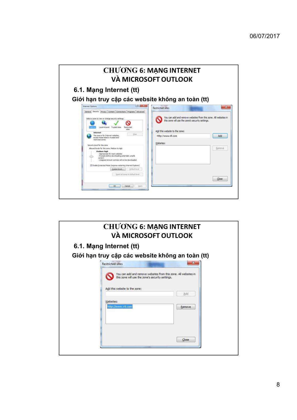Bài giảng Tin học đại cương - Chương 6: Mạng Internet và Microsoft Office Outlook - Trường Đại học Tài chính trang 8