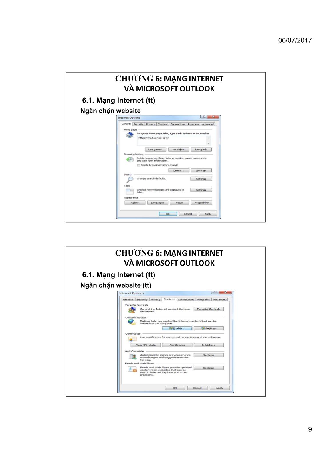 Bài giảng Tin học đại cương - Chương 6: Mạng Internet và Microsoft Office Outlook - Trường Đại học Tài chính trang 9