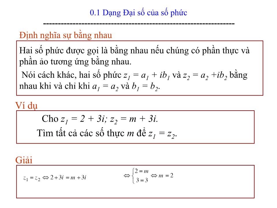 Bài giảng Toán cao cấp 1 - Chương 0: Số phức trang 5