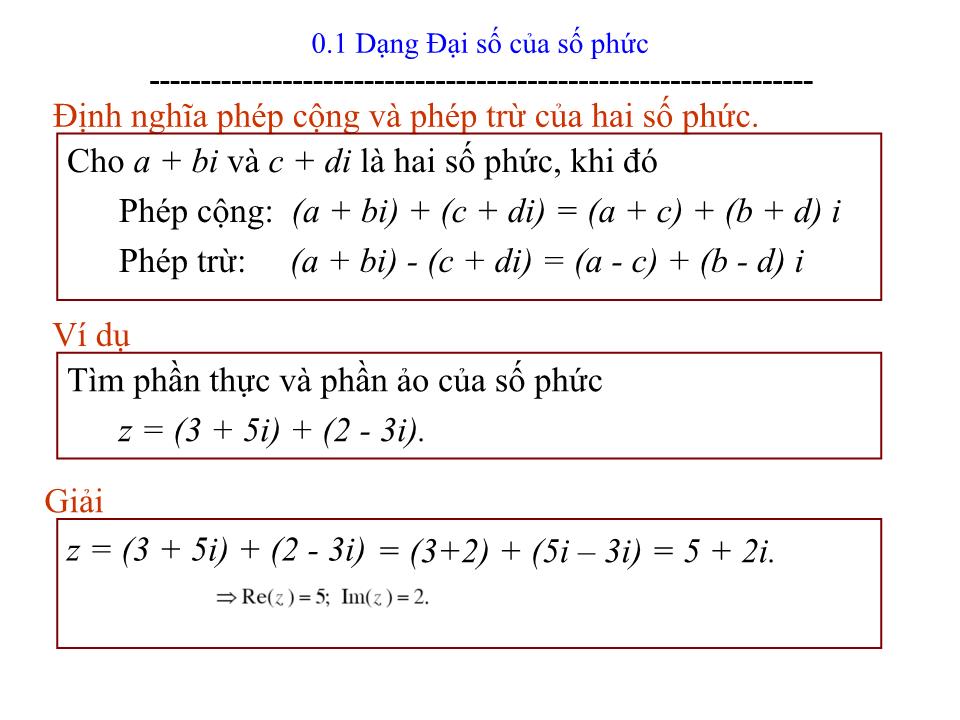 Bài giảng Toán cao cấp 1 - Chương 0: Số phức trang 6