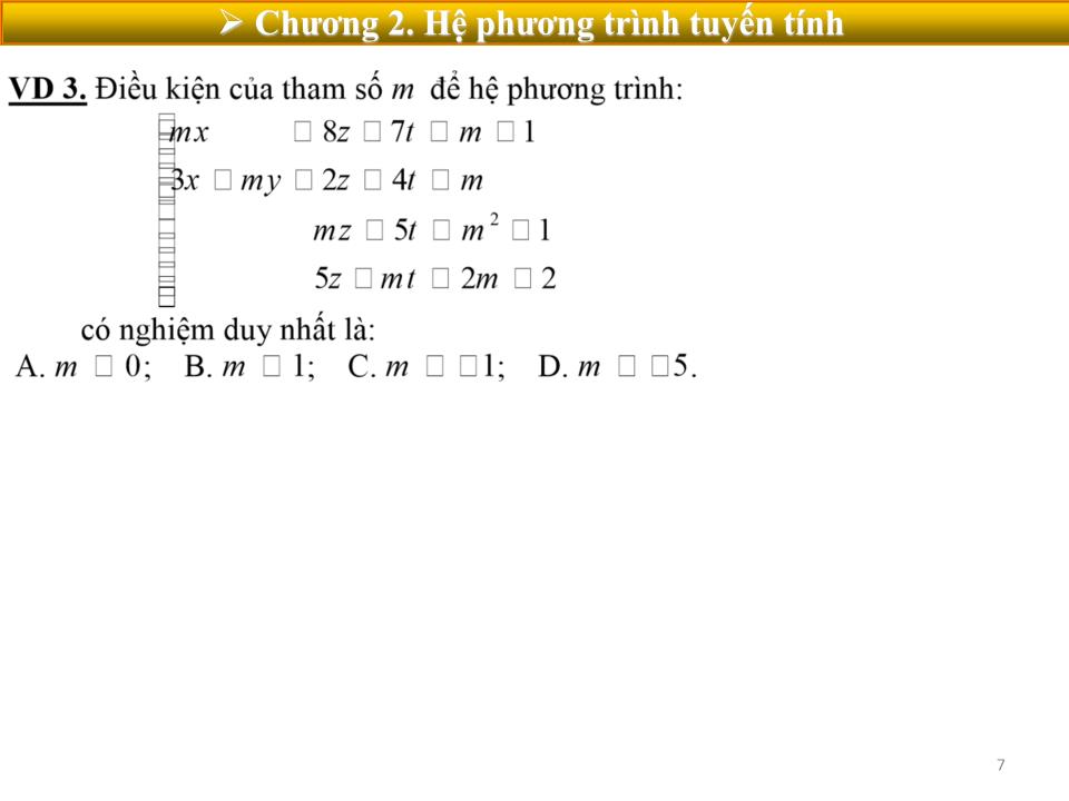 Bài giảng Toán cao cấp 1 - Chương 2: Hệ phương trình tuyến tính trang 7