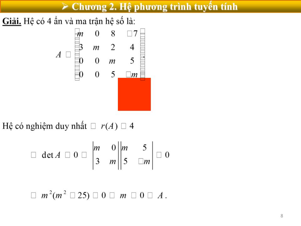 Bài giảng Toán cao cấp 1 - Chương 2: Hệ phương trình tuyến tính trang 8