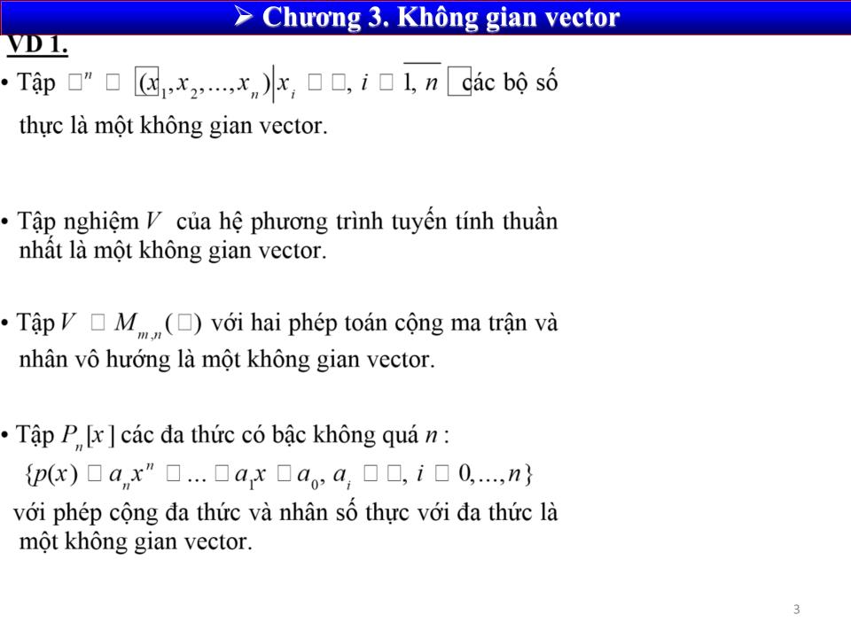 Bài giảng Toán cao cấp 1 - Chương 3: Không gian vector trang 3