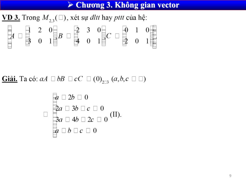 Bài giảng Toán cao cấp 1 - Chương 3: Không gian vector trang 9