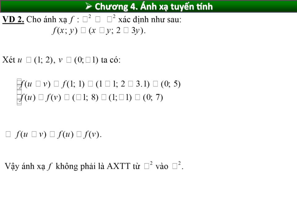 Bài giảng Toán cao cấp 1 - Chương 4: Ánh xạ tuyến tính trang 4