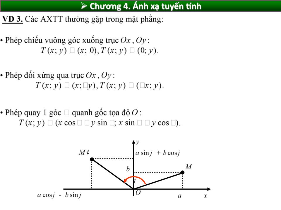 Bài giảng Toán cao cấp 1 - Chương 4: Ánh xạ tuyến tính trang 5