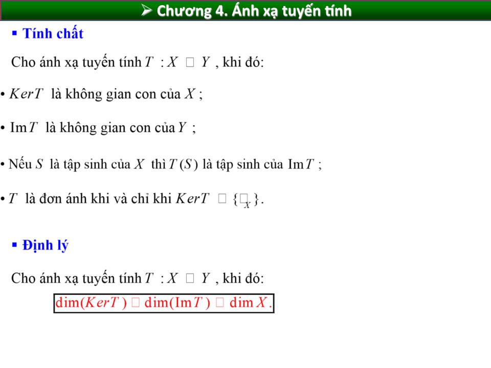 Bài giảng Toán cao cấp 1 - Chương 4: Ánh xạ tuyến tính trang 8