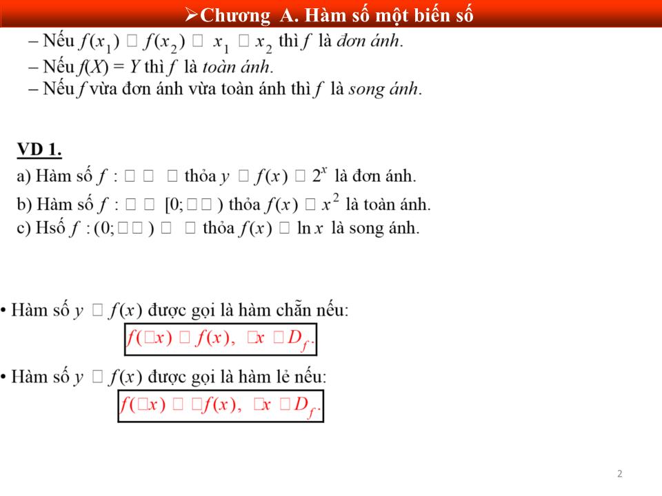 Bài giảng Toán cao cấp - Chương A: Hàm số một biến số trang 2