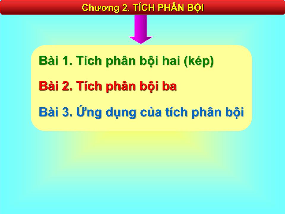 Bài giảng Toán cao cấp - Chương 2: Tích phân bội trang 1