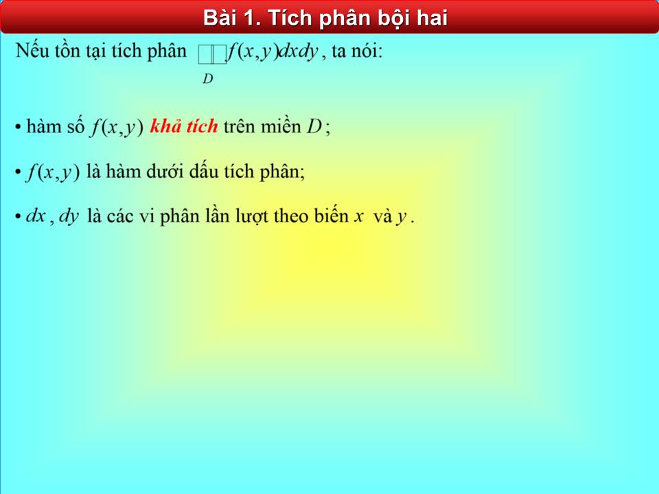 Bài giảng Toán cao cấp - Chương 2: Tích phân bội trang 9