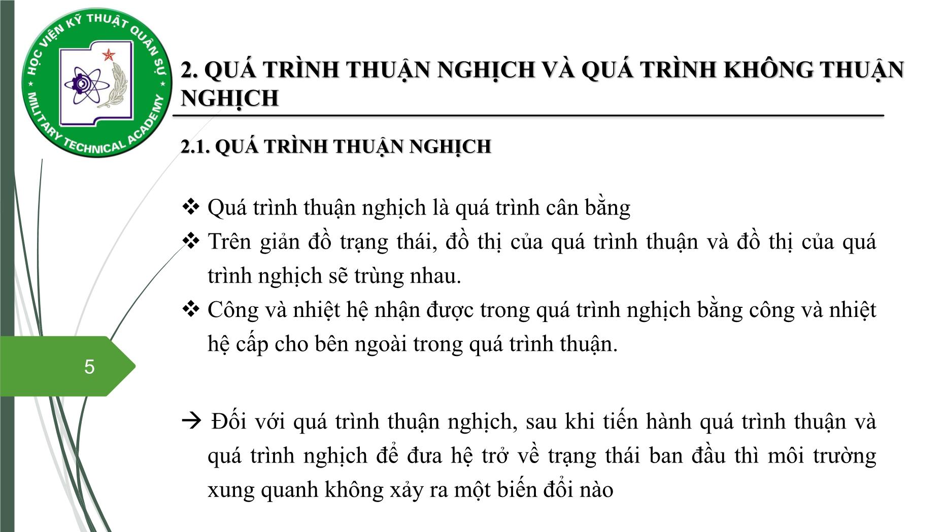 Bài giảng Vật lý đại cương 2 - Chương 3: Nguyên lý thứ hai nhiệt động lực học - Nguyễn Xuân Thấu trang 5