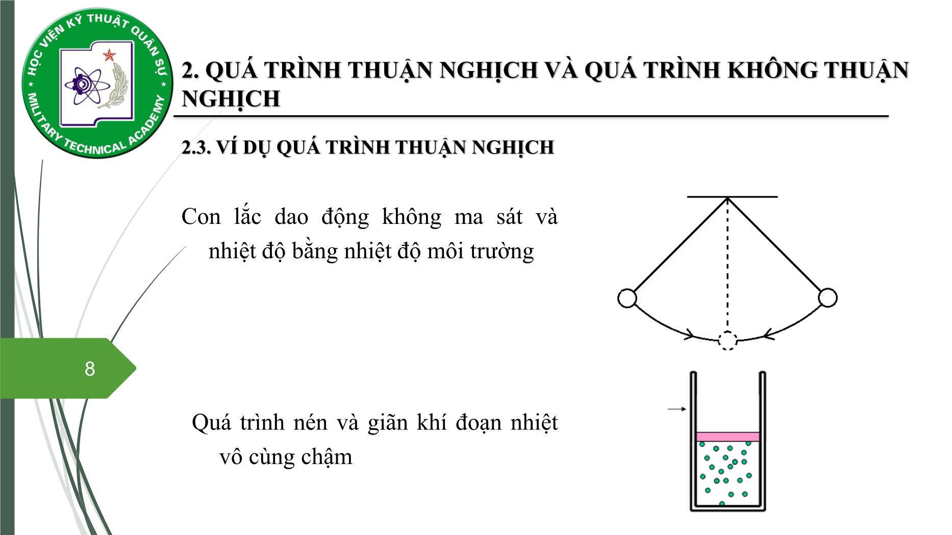 Bài giảng Vật lý đại cương 2 - Chương 3: Nguyên lý thứ hai nhiệt động lực học - Nguyễn Xuân Thấu trang 8