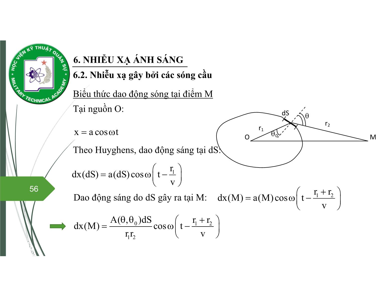 Bài giảng Vật lý đại cương 2 - Chương 7: Quang học sóng (Tiếp theo) - Nguyễn Xuân Thấu trang 4