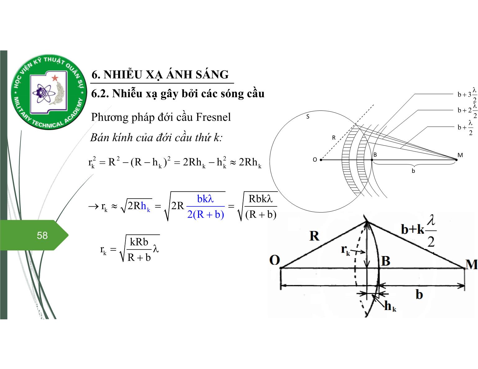 Bài giảng Vật lý đại cương 2 - Chương 7: Quang học sóng (Tiếp theo) - Nguyễn Xuân Thấu trang 6