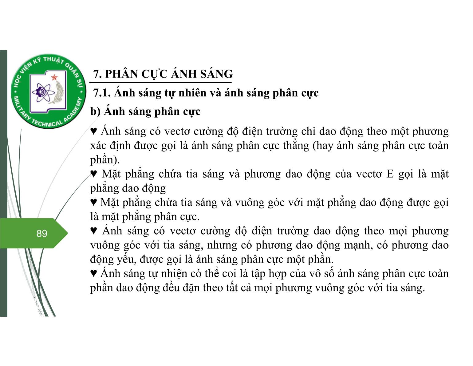 Bài giảng Vật lý đại cương 2 - Chương 7: Quang học sóng (Phần 3) - Nguyễn Xuân Thấu trang 3