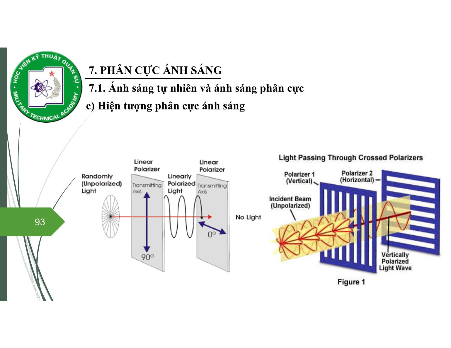 Bài giảng Vật lý đại cương 2 - Chương 7: Quang học sóng (Phần 3) - Nguyễn Xuân Thấu trang 7